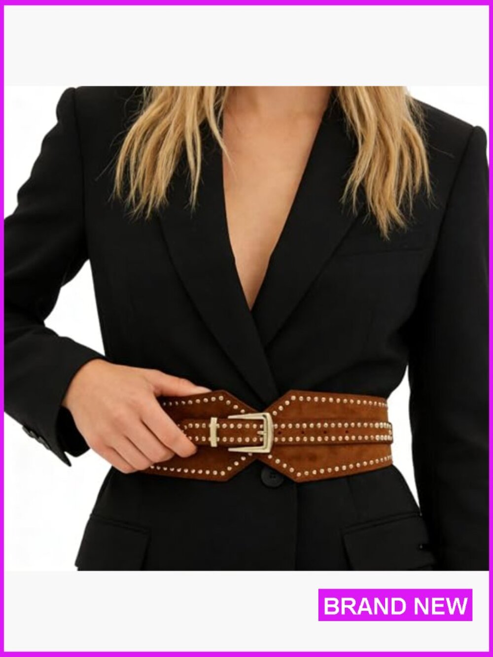 Chunky Stretchy Elastic Belt Retro Vintage Cinch Girdle Waistband Adjustable Fit - Picture 5 of 7